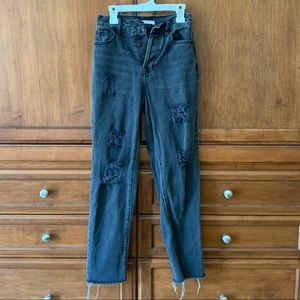 PacSun black high waisted straight leg jeans!!
